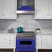 ZLINE 30 in. Ducted DuraSnow Stainless Steel Range Hood with Blue Matte Shell 8654BM-30