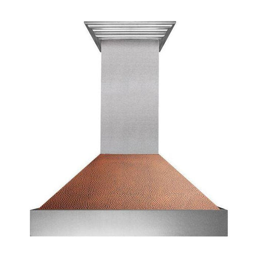 ZLINE 30 in. Ducted DuraSnow Stainless Steel Range Hood with Hand-Hammered Copper Shell 8654HH-30