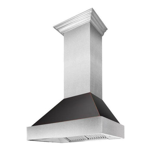 ZLINE 30 in. Ducted DuraSnow Stainless Steel Range Hood with Oil Rubbed Bronze Shell 8654ORB-30