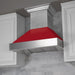 ZLINE 30 in. Ducted DuraSnow Stainless Steel Range Hood with Red Gloss Shell 8654RG-30