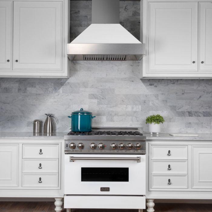 ZLINE 30 in. DuraSnow Finish Range Hood with White Matte Shell 8654WM-30