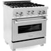 ZLINE 30 in. DuraSnow Stainless Steel Gas Range, Ducted Range Hood and Dishwasher Kitchen Appliance Package 3KP-RGSRH30-DW