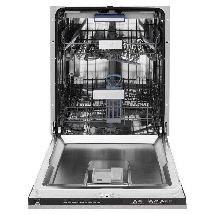 ZLINE 30 in. DuraSnow Stainless Steel Gas Range, Ducted Range Hood and Tall Tub Dishwasher Kitchen Appliance Package 3KP-RGSRH30-DWV