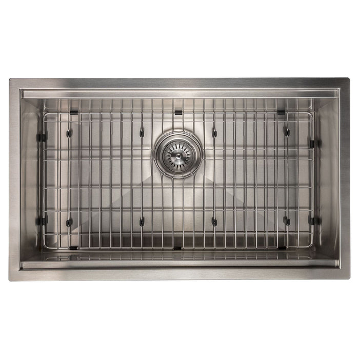 ZLINE 30 in. Garmisch Undermount Single Bowl Stainless Steel Kitchen Sink with Bottom Grid and Accessories, SLS-30