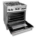 ZLINE 30 in. Gas Range with DuraSnow Door & 30 in. Range Hood Appliance Package 2KP-RGSNRH30