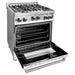 ZLINE 30 in. Gas Range with White Matte Door & 30 in. Range Hood Appliance Package 2KP-RGWMRH30