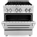 ZLINE 30 in. Kitchen Appliance Package with Stainless Steel Dual Fuel Range, Modern Over The Range Microwave and Dishwasher, 3KP-RAOTR30-DW