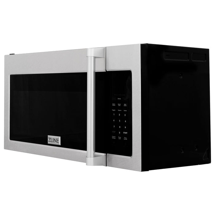 ZLINE 30 In. Over the Range Convection Microwave Oven in DuraSnow Stainless Steel with Traditional Handle and Sensor Cooking, MWO-OTR-H-30-SS