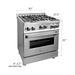 ZLINE 30 in. Professional 4.0 cu. ft. 4 Gas on Gas Range In Black Matte RG-BLM-30