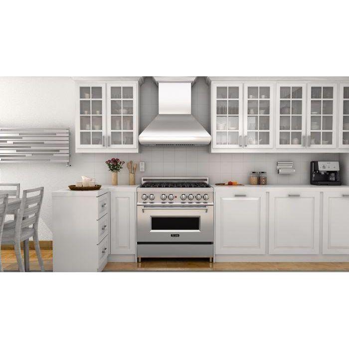 ZLINE 30 in. Professional Convertible Vent Wall Mount Range Hood in Stainless Steel with Crown Molding, 587CRN-30