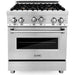 ZLINE 30 in. Professional Dual Fuel Range with Gas Burner and Gas Oven In Stainless Steel with Brass Burners RG-BR-30