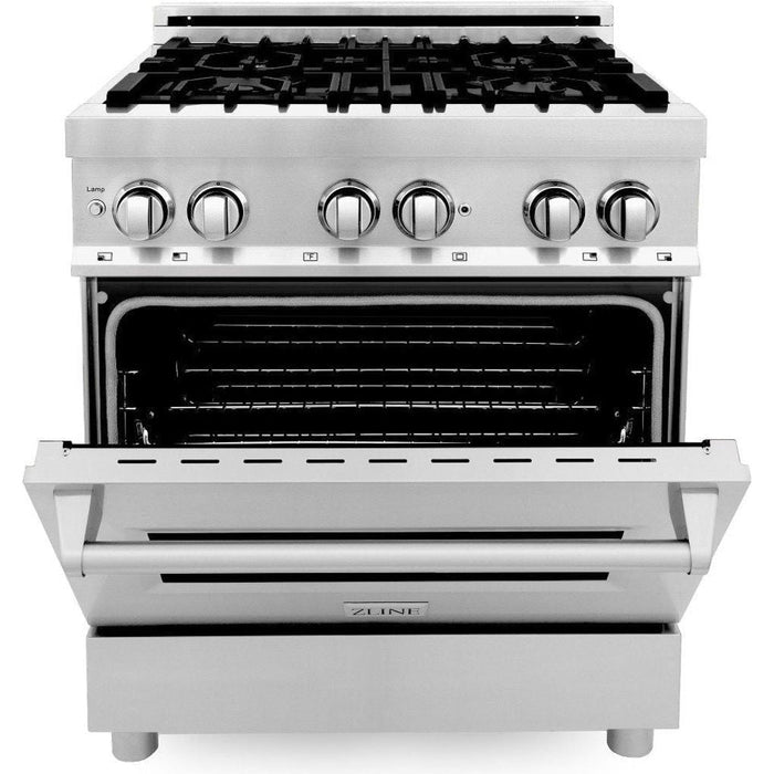 ZLINE 30 in. Professional Dual Fuel Range with Gas Stove and Electric Oven In Stainless Steel RA30