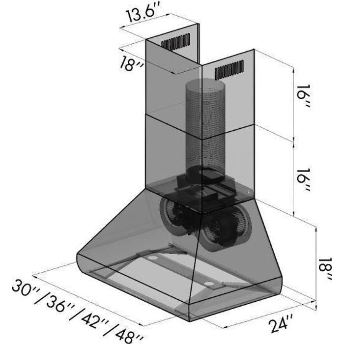 ZLINE 30 in. Professional Ducted Wall Mount Range Hood In Stainless Steel 687-30