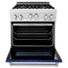 ZLINE 30 in. Professional Gas on Gas Range In DuraSnow Stainless Steel with Blue Matte Door RGS-BM-30