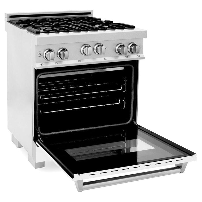 ZLINE 30 in. Professional Gas on Gas Range In DuraSnow Stainless Steel with White Matte Door RGS-WM-30