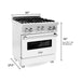 ZLINE 30 in. Professional Gas on Gas Range In DuraSnow Stainless Steel with White Matte Door RGS-WM-30