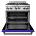 ZLINE 30 in. Professional Gas on Gas Range In Stainless Steel with Blue Matte Door RG-BM-30