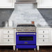 ZLINE 30 in. Professional Gas on Gas Range In Stainless Steel with Blue Matte Door RG-BM-30