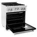 ZLINE 30 in. Professional Gas Range In DuraSnow Stainless Steel with Black Matte Door RGS-BLM-30