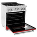 ZLINE 30 in. Professional Gas Range In DuraSnow Stainless Steel with Red Matte Door RGS-RM-30