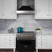 ZLINE 30 In. Professional Gas Range In DuraSnow with Black Matte Door & 30" Range Hood Appliance Package 2KP-RGSBLMRH30