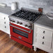 ZLINE 30 in. Professional Gas Range In Stainless Steel with Red Matte Door RG-RM-30