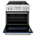 ZLINE 30 in. Professional Range with Gas Burner and Gas Oven In DuraSnow Stainless with Blue Gloss Door RGS-BG-30