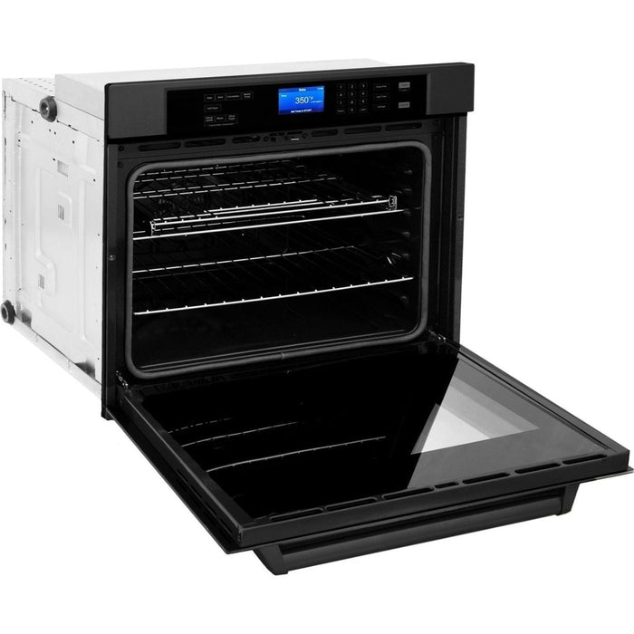 ZLINE 30 in. Professional Single Wall Oven In Black Stainless Steel with Self-Cleaning AWS-BS-30