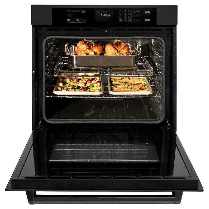 ZLINE 30 in. Professional True Convection Single Wall Oven with Air Fry and Self Clean in Black Stainless Steel WASB-30