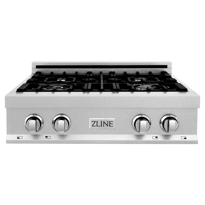 ZLINE 30 in. Rangetop In DuraSnow Stainless Steel with 4 Gas Burners RTS-30