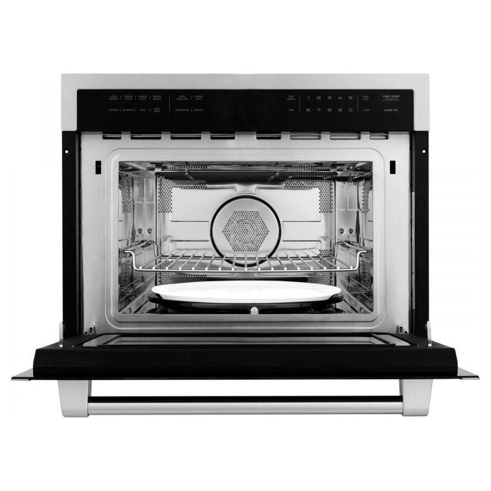 ZLINE 30 in. Self-Cleaning Wall Oven and 24 in. Microwave Oven Appliance Package 2KP-MW24-AWS30