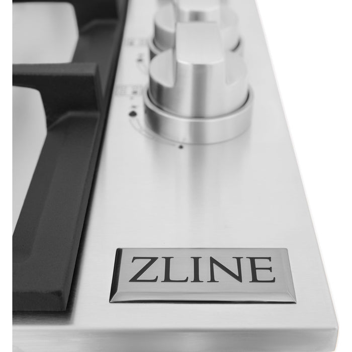 ZLINE 30 in. Stainless Steel Dropin Cooktop with 4 Gas Burners, RC30