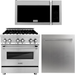 ZLINE 30 in. Stainless Steel Dual Fuel Range, Traditional Over The Range Microwave and Dishwasher Kitchen Appliance Package 3KP-RAOTRH30-DW