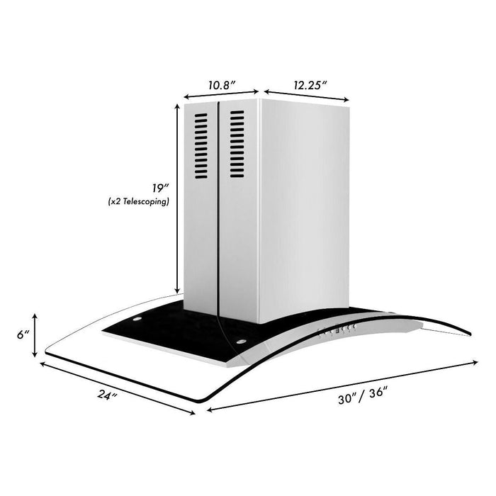 ZLINE 30 in. Stainless Steel Island Range Hood GL14i-30