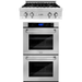 ZLINE 30 in. Stainless Steel Rangetop and 30 in. Double Wall Oven Kitchen Appliance Package 2KP-RTAWD30