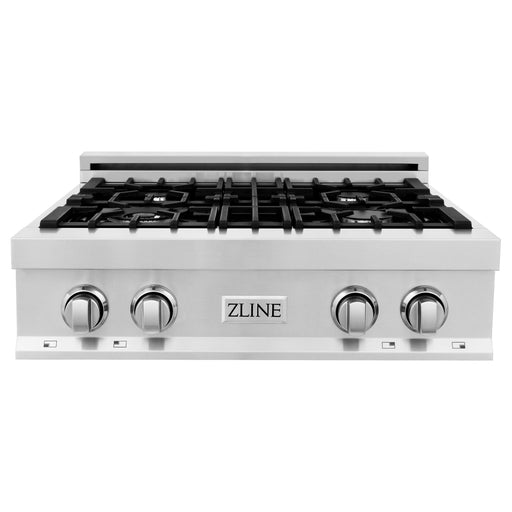 ZLINE 30 in. Stainless Steel Rangetop and 30 in. Single Wall Oven Kitchen Appliance Package 2KP-RTAWS30