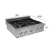 ZLINE 30 in. Stainless Steel Rangetop and 30 in. Single Wall Oven Kitchen Appliance Package 2KP-RTAWS30