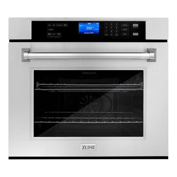 ZLINE 30 in. Stainless Steel Rangetop and 30 in. Single Wall Oven Kitchen Appliance Package 2KP-RTAWS30