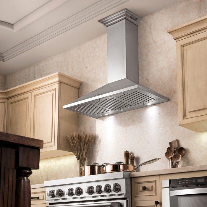 ZLINE 30 in. Stainless Steel Wall Range Hood with Built-in CrownSound Bluetooth Speakers KL2CRN-BT-30