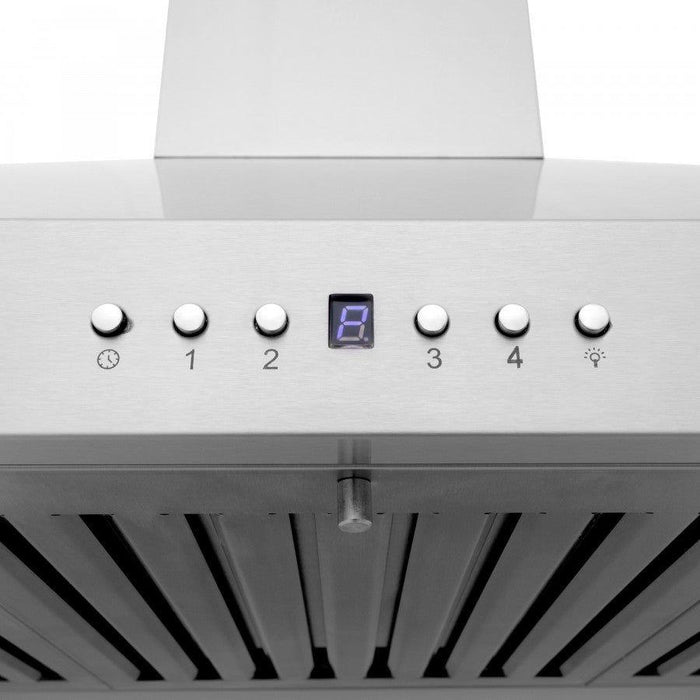 ZLINE 30 in. Stainless Steel Wall Range Hood with Built-in CrownSound Bluetooth Speakers KL3CRN-BT-30