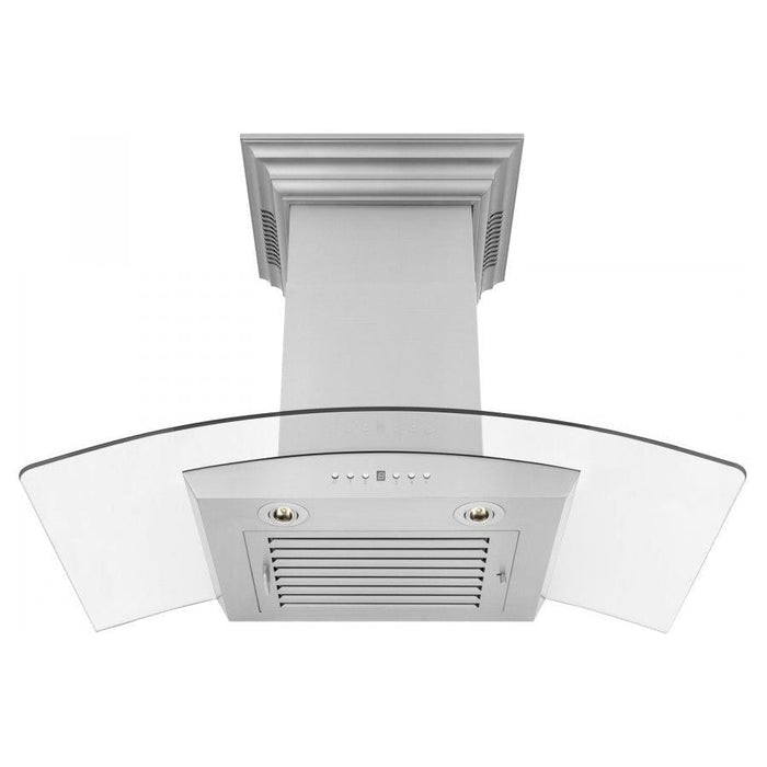 ZLINE 30 in. Stainless Steel Wall Range Hood with Built-in CrownSound Bluetooth Speakers KZCRN-BT-30