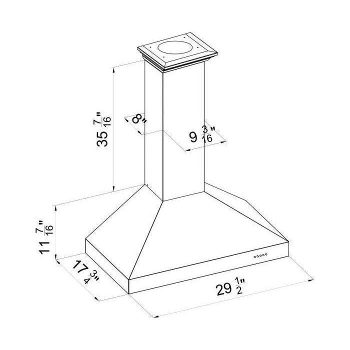 ZLINE 30 in. Wall Mount Range Hood in DuraSnow® Finished Stainless, 8KL3S-30