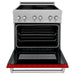 ZLINE 30-Inch 4.0 cu. ft. Induction Range with a 4 Element Stove and Electric Oven in DuraSnow Stainless Steel with Red Gloss Door (RAINDS-RG-30)