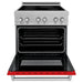 ZLINE 30-Inch 4.0 cu. ft. Induction Range with a 4 Element Stove and Electric Oven in DuraSnow Stainless Steel with Red Matte Door (RAINDS-RM-30)