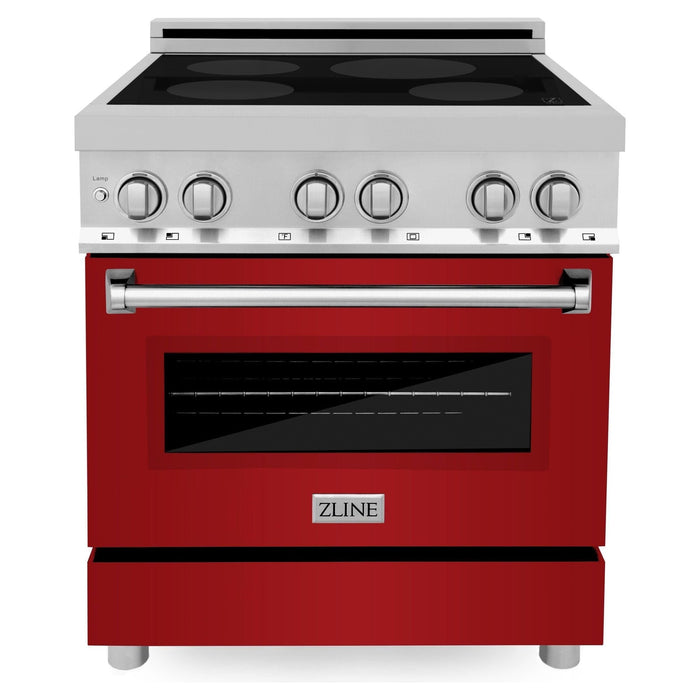 ZLINE 30 Inch 4.0 cu. ft. Induction Range with a 4 Element Stove and Electric Oven in Red Gloss, RAIND-RG-30