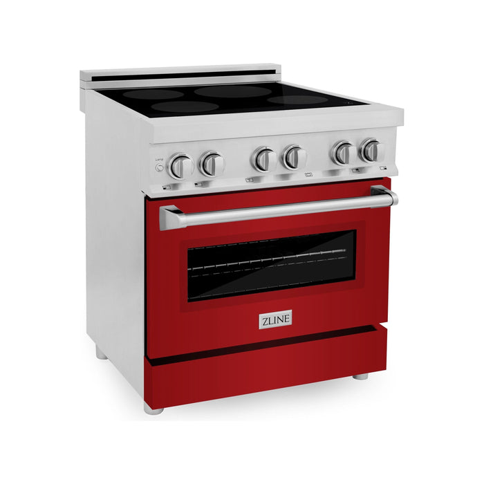 ZLINE 30 Inch 4.0 cu. ft. Induction Range with a 4 Element Stove and Electric Oven in Red Gloss, RAIND-RG-30