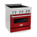 ZLINE 30 Inch 4.0 cu. ft. Induction Range with a 4 Element Stove and Electric Oven in Red Gloss, RAIND-RG-30