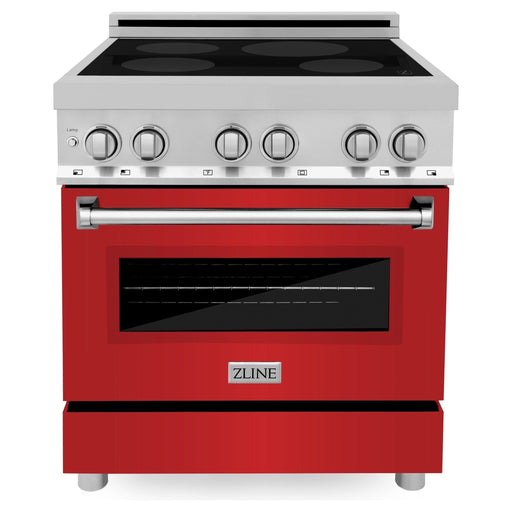 ZLINE 30 Inch 4.0 cu. ft. Induction Range with a 4 Element Stove and Electric Oven in Red Matte, RAIND-RM-30