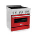 ZLINE 30 Inch 4.0 cu. ft. Induction Range with a 4 Element Stove and Electric Oven in Red Matte, RAIND-RM-30