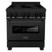 ZLINE 30 Inch 4.0 cu. ft. Induction Range with Electric Oven in Black Stainless Steel, RAIND-BS-30